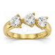 Anillo Multi Piedra 5.165.024.07 Oro Laminado, Diseño de Corazón, con Zirconia Cubica Blanca, Pulido, Tono Dorado (Tamaño 7)