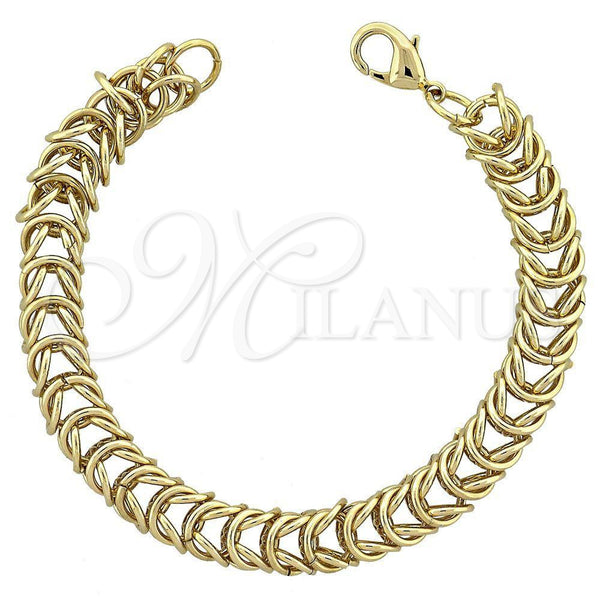 Oro Laminado Fancy Bracelet, Gold Filled Style Polished, Golden Finish, 03.168.0002 (04 MM Thickness, 7 Inches Length)