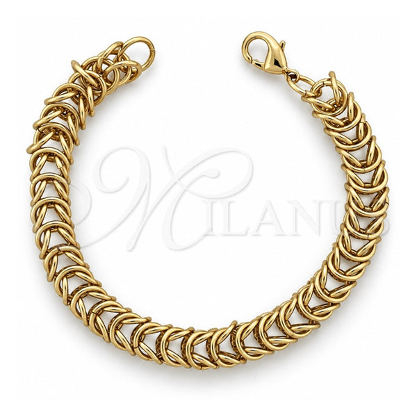 Oro Laminado Fancy Bracelet, Gold Filled Style Polished, Golden Finish, 03.168.0002 (04 MM Thickness, 7 Inches Length)