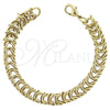 Oro Laminado Fancy Bracelet, Gold Filled Style Polished, Golden Finish, 03.168.0002 (04 MM Thickness, 7 Inches Length)
