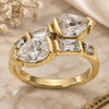 Oro Laminado Multi Stone Ring, Gold Filled Style with White Cubic Zirconia, Polished, Golden Finish, 5.165.015.08 (Size 8)