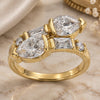 Oro Laminado Multi Stone Ring, Gold Filled Style with White Cubic Zirconia, Polished, Golden Finish, 5.165.015.09 (Size 9)