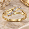 Oro Laminado Multi Stone Ring, Gold Filled Style with White Cubic Zirconia, Polished, Golden Finish, 5.166.019.09 (Size 9)