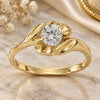 Oro Laminado Multi Stone Ring, Gold Filled Style with White Cubic Zirconia, Polished, Golden Finish, 5.166.015.08 (Size 8)