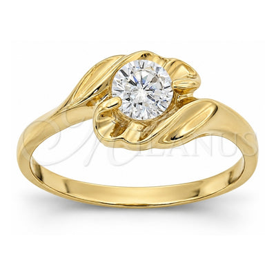 Oro Laminado Multi Stone Ring, Gold Filled Style with White Cubic Zirconia, Polished, Golden Finish, 5.166.015.08 (Size 8)