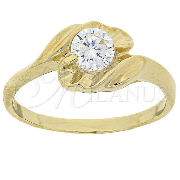 Oro Laminado Multi Stone Ring, Gold Filled Style with White Cubic Zirconia, Polished, Golden Finish, 5.166.015.08 (Size 8)