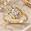 Oro Laminado Multi Stone Ring, Gold Filled Style with White Cubic Zirconia, Polished, Golden Finish, 5.165.018.09 (Size 9)