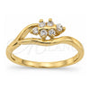 Oro Laminado Multi Stone Ring, Gold Filled Style with White Cubic Zirconia, Polished, Golden Finish, 5.165.027.07 (Size 7)