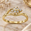 Oro Laminado Multi Stone Ring, Gold Filled Style with White Cubic Zirconia, Polished, Golden Finish, 5.165.027.08 (Size 8)