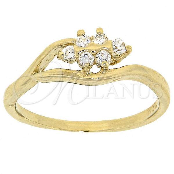 Oro Laminado Multi Stone Ring, Gold Filled Style with White Cubic Zirconia, Polished, Golden Finish, 5.165.027.09 (Size 9)