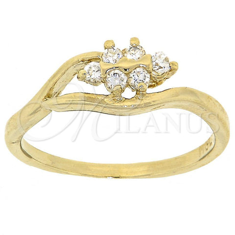 Oro Laminado Multi Stone Ring, Gold Filled Style with White Cubic Zirconia, Polished, Golden Finish, 5.165.027.09 (Size 9)