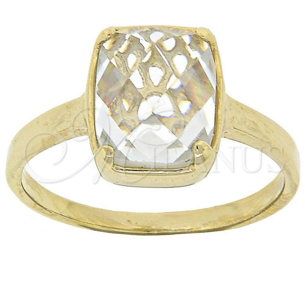 Oro Laminado Multi Stone Ring, Gold Filled Style with White Cubic Zirconia, Polished, Golden Finish, 5.165.014.07 (Size 7)
