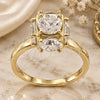 Oro Laminado Multi Stone Ring, Gold Filled Style with White Cubic Zirconia, Polished, Golden Finish, 5.165.008.07 (Size 7)