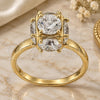 Oro Laminado Multi Stone Ring, Gold Filled Style with White Cubic Zirconia, Polished, Golden Finish, 5.165.008.09 (Size 9)