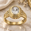 Oro Laminado Multi Stone Ring, Gold Filled Style with White Cubic Zirconia, Polished, Golden Finish, 5.165.019.07 (Size 7)