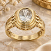 Oro Laminado Multi Stone Ring, Gold Filled Style with White Cubic Zirconia, Polished, Golden Finish, 5.165.019.09 (Size 9)