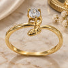 Oro Laminado Multi Stone Ring, Gold Filled Style with White Cubic Zirconia, Diamond Cutting Finish, Golden Finish, 5.167.034.07 (Size 7)