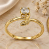 Oro Laminado Multi Stone Ring, Gold Filled Style with White Cubic Zirconia, Diamond Cutting Finish, Golden Finish, 5.167.034.08 (Size 8)
