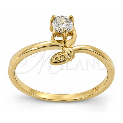 Oro Laminado Multi Stone Ring, Gold Filled Style with White Cubic Zirconia, Diamond Cutting Finish, Golden Finish, 5.167.034.08 (Size 8)