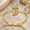 Oro Laminado Multi Stone Ring, Gold Filled Style with White Cubic Zirconia, Diamond Cutting Finish, Golden Finish, 5.167.034.09 (Size 9)