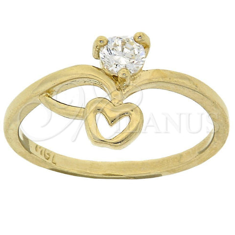 Oro Laminado Multi Stone Ring, Gold Filled Style Apple Design, with White Cubic Zirconia, Polished, Golden Finish, 5.166.033.08 (Size 8)