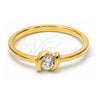 Oro Laminado Multi Stone Ring, Gold Filled Style Solitaire Design, with White Cubic Zirconia, Polished, Golden Finish, 5.166.028.08 (Size 8)