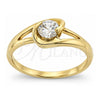 Oro Laminado Multi Stone Ring, Gold Filled Style with White Cubic Zirconia, Polished, Golden Finish, 5.165.035.07 (Size 7)
