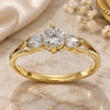 Oro Laminado Multi Stone Ring, Gold Filled Style with White Cubic Zirconia, Polished, Golden Finish, 5.166.034.08 (Size 8)