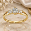 Oro Laminado Multi Stone Ring, Gold Filled Style with White Cubic Zirconia, Polished, Golden Finish, 5.166.034.09 (Size 9)