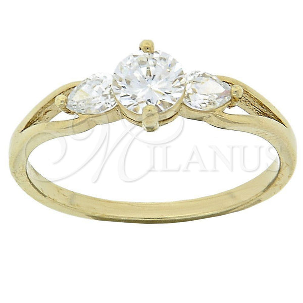 Oro Laminado Multi Stone Ring, Gold Filled Style with White Cubic Zirconia, Polished, Golden Finish, 5.166.034.09 (Size 9)