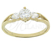 Oro Laminado Multi Stone Ring, Gold Filled Style with White Cubic Zirconia, Polished, Golden Finish, 5.166.034.09 (Size 9)