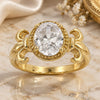 Oro Laminado Multi Stone Ring, Gold Filled Style with White Cubic Zirconia, Polished, Golden Finish, 5.167.018.07 (Size 7)
