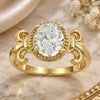 Oro Laminado Multi Stone Ring, Gold Filled Style with White Cubic Zirconia, Polished, Golden Finish, 5.167.018.08 (Size 8)