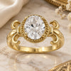 Oro Laminado Multi Stone Ring, Gold Filled Style with White Cubic Zirconia, Polished, Golden Finish, 5.167.018.09 (Size 9)