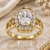 Oro Laminado Multi Stone Ring, Gold Filled Style Cluster Design, with White Cubic Zirconia, Polished, Golden Finish, 5.167.006.08 (Size 8)