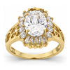 Oro Laminado Multi Stone Ring, Gold Filled Style Cluster Design, with White Cubic Zirconia, Polished, Golden Finish, 5.167.006.08 (Size 8)