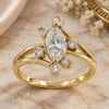 Oro Laminado Multi Stone Ring, Gold Filled Style with White Cubic Zirconia, Polished, Golden Finish, 5.167.020.07 (Size 7)