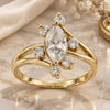 Oro Laminado Multi Stone Ring, Gold Filled Style with White Cubic Zirconia, Polished, Golden Finish, 5.167.020.09 (Size 9)