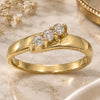 Oro Laminado Multi Stone Ring, Gold Filled Style with White Cubic Zirconia, Polished, Golden Finish, 5.166.017.08 (Size 8)