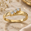 Oro Laminado Multi Stone Ring, Gold Filled Style with White Cubic Zirconia, Polished, Golden Finish, 5.166.017.09 (Size 9)