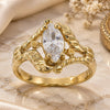 Oro Laminado Multi Stone Ring, Gold Filled Style with White Cubic Zirconia, Diamond Cutting Finish, Golden Finish, 5.165.004.08 (Size 8)