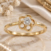 Oro Laminado Multi Stone Ring, Gold Filled Style Flower Design, with White Cubic Zirconia, Polished, Golden Finish, 5.166.030.08 (Size 8)