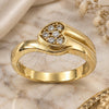 Oro Laminado Multi Stone Ring, Gold Filled Style Heart Design, with White Cubic Zirconia, Polished, Golden Finish, 5.167.024.08 (Size 8)