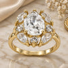 Oro Laminado Multi Stone Ring, Gold Filled Style Cluster Design, with White Cubic Zirconia, Polished, Golden Finish, 5.167.009.07 (Size 7)