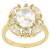 Oro Laminado Multi Stone Ring, Gold Filled Style Cluster Design, with White Cubic Zirconia, Polished, Golden Finish, 5.167.009.08 (Size 8)