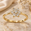 Oro Laminado Multi Stone Ring, Gold Filled Style Flower Design, with White Cubic Zirconia, Polished, Golden Finish, 5.166.021.09 (Size 9)