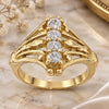 Oro Laminado Multi Stone Ring, Gold Filled Style with White Cubic Zirconia, Polished, Golden Finish, 5.167.014.07 (Size 7)