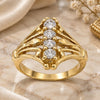 Oro Laminado Multi Stone Ring, Gold Filled Style with White Cubic Zirconia, Polished, Golden Finish, 5.167.014.08 (Size 8)