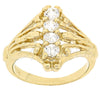 Oro Laminado Multi Stone Ring, Gold Filled Style with White Cubic Zirconia, Polished, Golden Finish, 5.167.014.08 (Size 8)