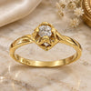 Oro Laminado Multi Stone Ring, Gold Filled Style with White Cubic Zirconia, Polished, Golden Finish, 5.166.011.09 (Size 9)